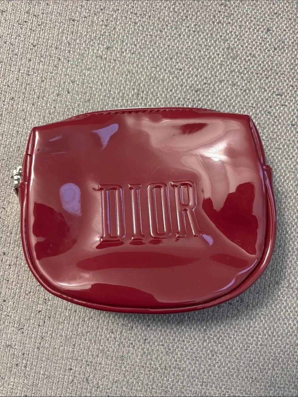 Dior Patent Leather Pouch in Burgundy Red